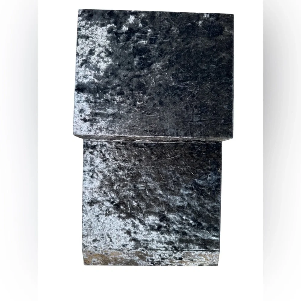 Gray Crushed Velvet Storage Box 8.5” x 7”